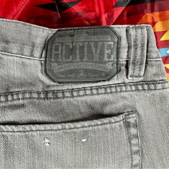 Active Churchill Regular Fit‎ Straight Leg Men's Jeans 34x28 Y2K Skate Shop Gray - Picture 9 of 10
